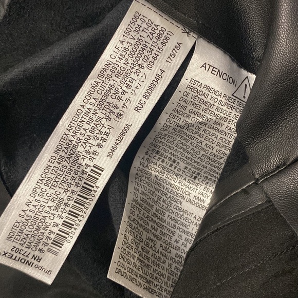 ZARA HIGH WAISTED LEATHER STRAIGHT LEG TROUSERS FLAT FRONT STYLE SIDE POCKETS - Picture 12 of 12